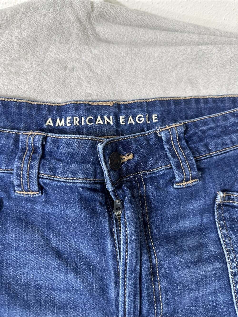 American Eagle Jeans Womens 14 Super High Rise Ultra Wide Leg Patch Pocket - Picture 4 of 10